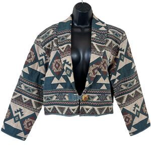 Vintage Flashback Southwestern Tapestry Bolero Jacket